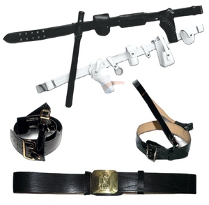 Cinturón Ceremonial Sam Browne 2026 de Cuero Negro con Correa Cruzada Ajustable y Accesorios de Latón, Cinturones de Cuero Genuino de Pakistán - Product Image 1