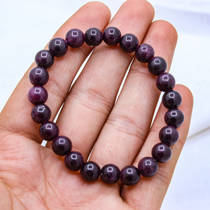 Memoria Jewels Wholesale Price Natural Smooth Ruby Gemstone Vintage Beaded <b>Chakra</b> Healing Stretchable <b>Bracelet</b> for Women IGI - Product Image 4