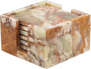 Luxury Marble <b>Coaster</b> Set Natural Stone Round Square <b>Drink</b> <b>Coasters</b> for Dining Table Office Bar Hotel Use - Product Image 3