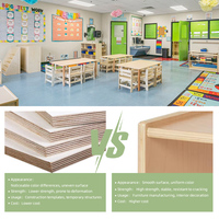 Ensemble table, chaise, étagère et armoire de rangement en bois Montessori, centre d'apprentissage pour les classes préscolaires, garderies, crèches, enfants