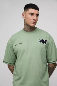 ชุดวอร์มขาสั้นสำหรับผู้ชายโอเวอร์ไซส์ผ้าปะติดบ็อกซี่พิมพ์ลาย13ชุดวอร์มลำลองระบายอากาศคุณภาพสูง - Product Image 3