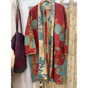 Chaqueta Kantha Acolchada Reversible Vintage para Mujer, Blazer de Cuero para Otoño, Talla XL, Diseño Oriental con Parches de Algodón Personalizados - Product Image 1