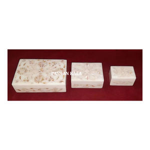 Indian Most Popular Product Pure <b>White</b> Marble Mother Of Pearl Inlay Jewelry Storage <b>Boxes</b> For Home Decorative And <b>Gifted</b> Purpose - Product Image 1