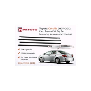 Juego de Juntas para Limpiaparabrisas Toyota Corolla 2007-2012, Delantero, Trasero, Derecho, Izquierdo, 4 Piezas, Nuevo OEM 75720-02140 - Product Image 2