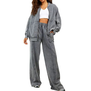 Top Deportivo de Felpa Francesa de Algodón Grueso con Logotipo Personalizado, Lavado Ácido para Mujer, Última Tendencia en Ropa Deportiva con Lavado Ácido para Mujer - Product Image 1