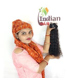 Extensions de cheveux humains Remy indiens non traités, bouclés, cuticules alignées, fabrication de tissage bon marché, tissage profond naturel, couleur noire vierge - Product Image 1