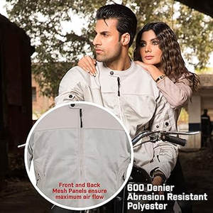 Veste de motard grise Air Mesh pour homme avec protection blindée CE Léger Dual Sport Motorbike Gear Respirant Feature - Product Image 5