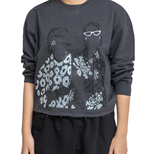 Sudadera cuadrada de gran tamaño con logotipo personalizado para mujer, Sudadera de cuello redondo estampada de alta calidad para invierno, posición informal con logotipo frontal - Product Image 1