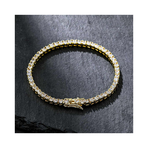 Bracelet tennis tendance en diamants de laboratoire 3MM 7 pouces, argent 925, plaqué rhodium, bijoux hip-hop de luxe personnalisés, idée cadeau anniversaire - Product Image 1