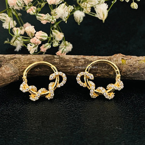 14K Or Massif Diamant Naturel Serpent Septum Clicker Fine Jewelry. - Product Image 4