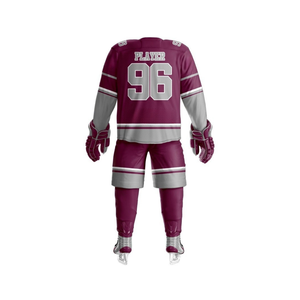 Logotipo personalizado 100% Poliéster Camisetas de hockey sobre hielo Pantalones Conjunto Jóvenes Hombres Sublimación Uniformes de hockey sobre hielo de secado rápido - Product Image 3