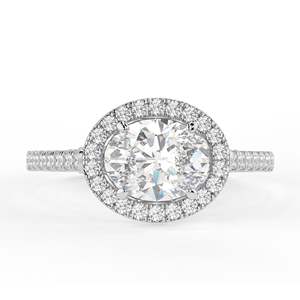 แหวนหมั้น1.00ctoval สำหรับผู้หญิงแหวนหมั้นเพชรแบบซ่อนรัศมี - Product Image 3