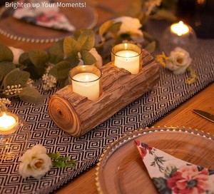 Portavelas de madera, candelabros votivos decorativos para decoración de boda rústica, luces de té, tema de campo, madera flotante - Product Image 2