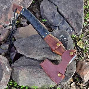 Wholesale Customized Premium Quality OEM ODM <b>Service</b> Hand <b>Forged</b> Pattern Damascus Hunting Axe Wood Handle Axe Camping Outdoor - Product Image 4
