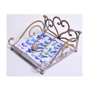 <b>Rustic</b> <b>farmhouse</b> wire metal tissue holder for bathroom <b>dining</b> <b>table</b> and home with elegant handmade and sturdy design - Product Image 3
