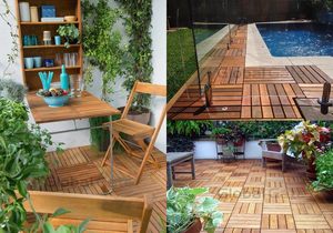 Modern Fireproof Eco-Friendly Hardwood Decking Tiles Acacia Wooden Interlocking Patio Balcony Roof Garden Square Weatherproof - Product Image 5