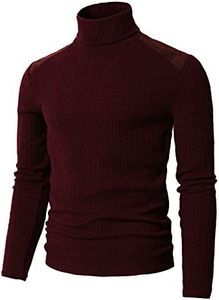 <b>Men's</b> Ribbed <b>Turtleneck</b> <b>Sweater</b> Slim Fit Knitted Pullover Long Sleeve Winter Top - Product Image 1