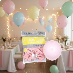 Palloncini in Lattice Party Love 12cm Rosa Pastello 100pz Confezione Decorazioni - Product Image 3