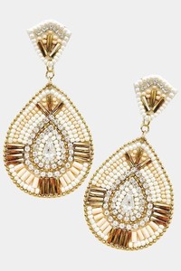 Pendientes de gota turquesas con cuentas - Product Image 3