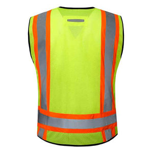Chaleco reflectante de seguridad para trabajadores, bolsillos con logotipo personalizado, visibilidad fluorescente amarilla, Clase 1, chaleco paramédico de poliéster impermeable ANSI - Product Image 2