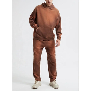 Ensemble pantalon et sweat à capuche Survêtement délavé à l'acide pour hommes Respirant anti-rides Prix bon marché Survêtement délavé à l'acide pour hommes - Product Image 2