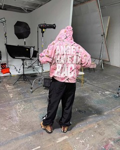 เสื้อฮู้ดดี้ผู้ชายผ้าคอตตอน 100% หนัก 480 กรัม ทรงโอเวอร์ไซส์ ไหล่ตก พิมพ์ลายพรางดิจิตอลตามสั่ง ปักลาย  ผ่านการซักแล้ว ไม่หด - Product Image 6