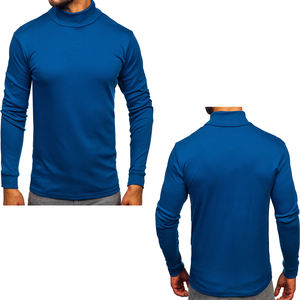 Camiseta de Cuello Alto de Manga Larga para Hombre, Cálida, Antibolitas, de Poliéster/Algodón, Corte Regular, Forrada, Lisa, al por Mayor - Product Image 5