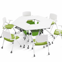 Table d'étude octogonale pliable portable pour l'entraînement, facile à assembler, idéale pour l'école, la maison et le bureau – Vente en gros