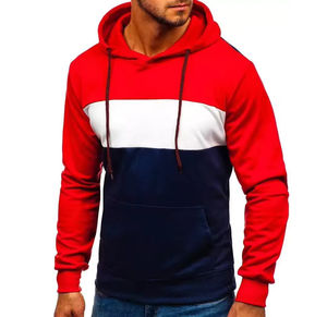 Sudadera con Capucha para Hombre, Mezcla de Algodón y Felpa, Transpirable, con Estampado de Tres Tonos en Contraste, Estilo Invernal - Product Image 1