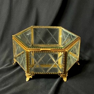 Boîte de rangement pour bijoux en verre de luxe moderne, cadre en laiton doré, organisateur rectangulaire, boîte décorative en verre mercure, boîte cadeau - Product Image 4