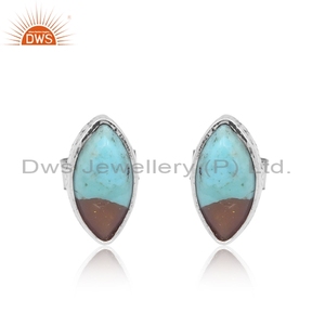 DWS Jewellery Stunning Kingman <b>Turquoise</b> <b>Studs</b> 925 Sterling Silver Gemstone Manufacture Supplier - Product Image 1
