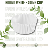 Fabriqué en Italie papier sulfurisé personnalisable jetable rond blanc tasse de cuisson Cupcake doublures étuis à muffins taille différente