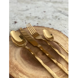 ชุดเครื่องใช้บนโต๊ะอาหารสีทองชุดเครื่องใช้บนโต๊ะอาหารสแตนเลสงานกิจกรรมแต่งงานชุดช้อนส้อมมีดรับประทานอาหารเย็นของตกแต่งบ้านร้านอาหาร - Product Image 2