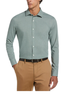 Venta caliente de los hombres de diseño delgado antiarrugas transpirable Camisa de algodón de manga larga Formal/Casual elegante liso teñido BD para el verano - Product Image 1