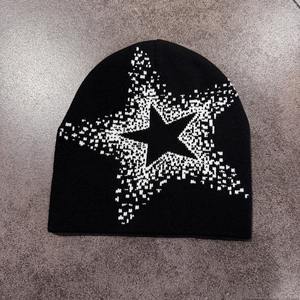2025 Otoño Invierno alta calidad Y2k Beanie estrella de cinco puntas Jacquard logotipo personalizado Beanie fabricante gorro de invierno para mujeres y hombres - Product Image 4
