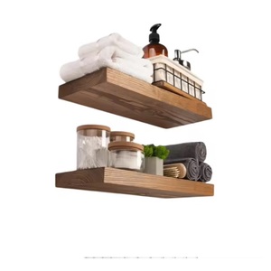 Estantes de baño flotantes de madera de acacia modernos, exhibición de almacenamiento montada en la pared para cocina y sala de estar, suministro directo de fábrica - Product Image 3