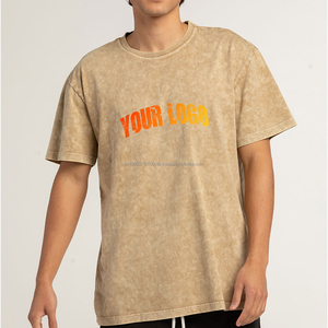 T-shirt élégant en coton 100% délavé à l'acide pour homme, coupe ample, durable et confortable, tissu doux, séchage rapide, t-shirt unique pour homme - Product Image 1