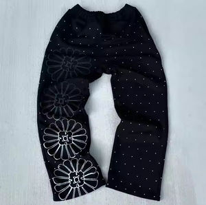 กางเกงวอร์มขาบานของผู้ชายกางเกงวิ่งออกกำลังกายเอวยางยืดทรงหลวมพิมพ์ลายหน้าจอตามสั่ง - Product Image 3