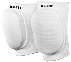 Rodilleras Tejidas U-BEST, Protección Transpirable para Voleibol, Todas las Temporadas, Unisex, Blancas con Ribete Rojo - Product Image 3