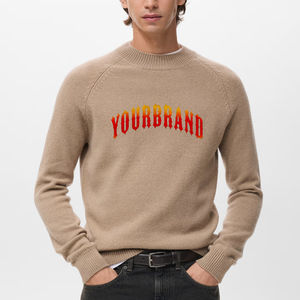 Transpirable hecho a medida cuello redondo 100% algodón invierno ropa Casual pulóver suéter suave sensación cálida hombres - Product Image 1