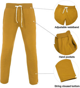 Conjunto Deportivo Personalizado Amarillo para Hombre, 2 Piezas, Informal, para Correr, con Sudadera con Capucha y Cremallera Completa y Pantalones Deportivos, para Invierno - Product Image 4