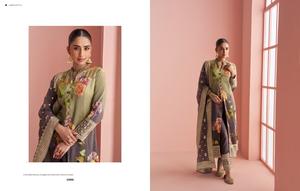 Traje Palazzo de Georgette Heavy Fox con Bordado de Lentejuelas y Decoración de Encaje, Diseño Sencillo - Product Image 2