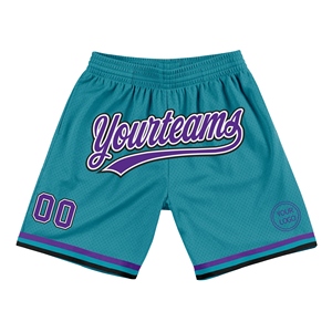 Industrie Direct Engro Sportswear Basketball Shorts Custom Teal Purple-Black Authentic Throwback Basketball Shorts - Product Image 1