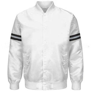 Veste de baseball Bomber en satin pour hommes, streetwear léger, col montant, imperméable et coupe-vent, vente en gros - Product Image 3