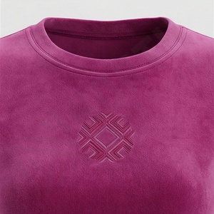 Ensemble de survêtement pour femme avec logo personnalisé, sweat-shirt court surdimensionné et jogging, taille plus, ensemble deux pièces, sweat-shirt délavé - Product Image 4