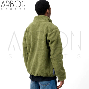 Vêtements d'extérieur d'hiver décontractés, chauds et confortables, avec fermeture éclair complète, style poche latérale, vestes en polaire Sherpa à la mode pour hommes, vente en gros - Product Image 4