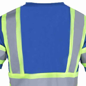 Chemise de sécurité à manches courtes haute visibilité, 100 % polyester, réfléchissante, séchage rapide, imperméable, vêtements de sécurité haute visibilité pour hommes - Product Image 5