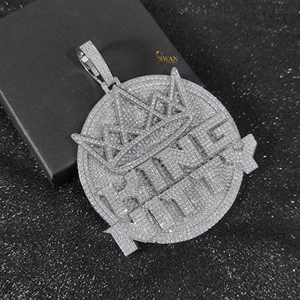 Lujo 10K oro Moissanite diamante KING NITTY colgante personalizado Iced Out Hip Hop medallón collar joyería regalo para él o ella - Product Image 1