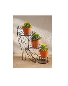 Heavy wrought <b>iron</b> flower <b>stand</b> with classic floral decor perfect for vintage interior styling or professional events - Product Image 3