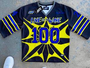 Personalizado con cuello en V Boxy Sublimado Jersey Camisetas Impreso Fútbol Vintage Boxy Oversized Retro Mesh Jersey - Product Image 3